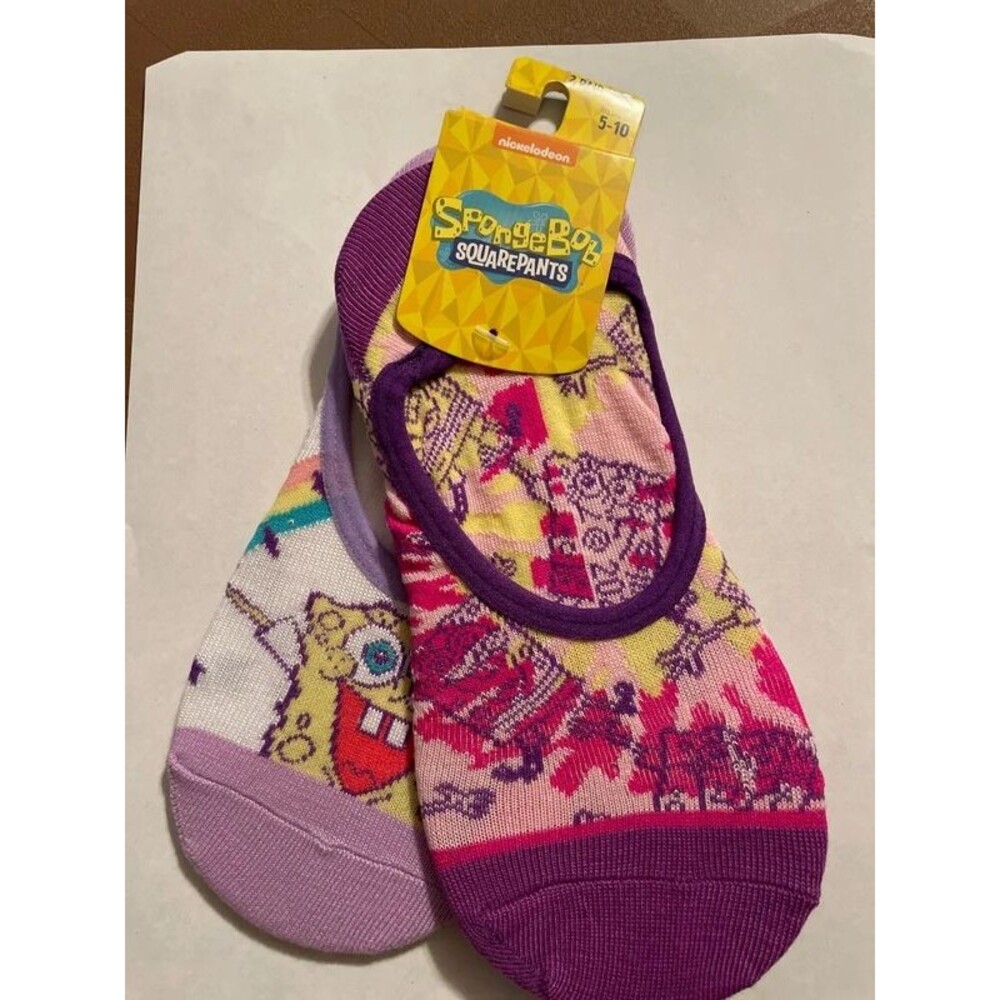 Bioworld  Nickelodeon SpongeBob SquarePants 2pr sock liners women’s